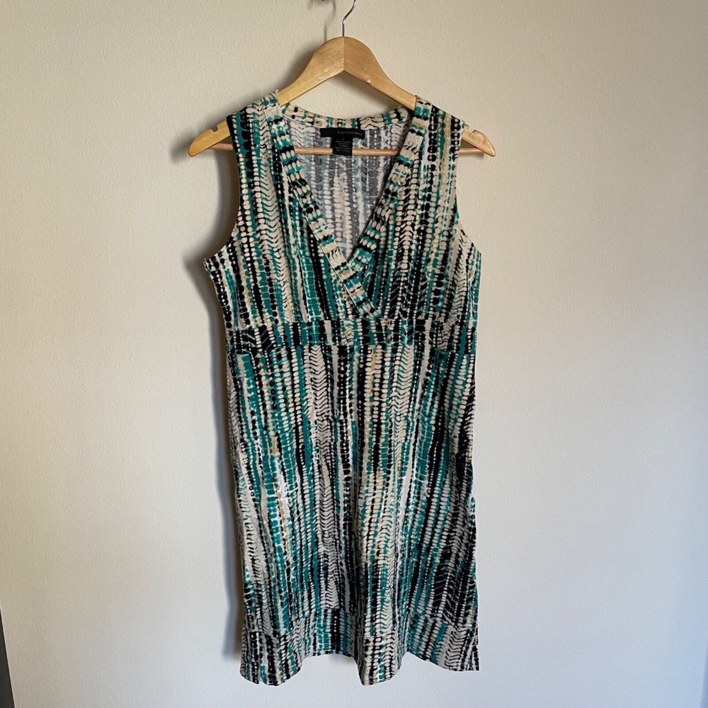 Calvin Klein Jeans Women’s Sleeveless V-Neck Empire Waist Knit Dress – Size MD